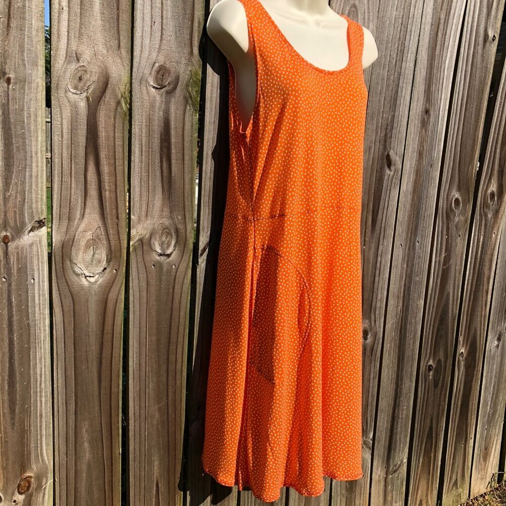 Gudrun Sjödén Medium Orange Polka Dot Dress White Sleeveless Tank Scoop pytte - Picture 4 of 8